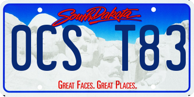 SD license plate 0CST83