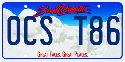 SD license plate 0CST86