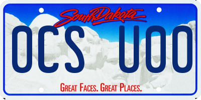SD license plate 0CSU00