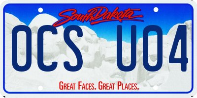 SD license plate 0CSU04