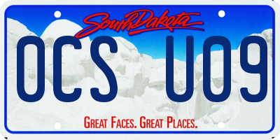 SD license plate 0CSU09