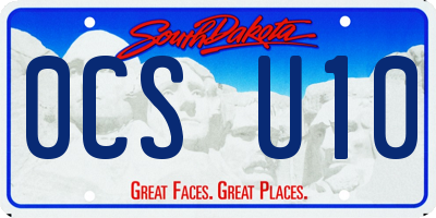 SD license plate 0CSU10