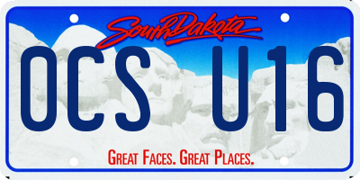 SD license plate 0CSU16