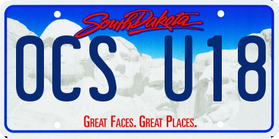 SD license plate 0CSU18