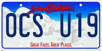 SD license plate 0CSU19