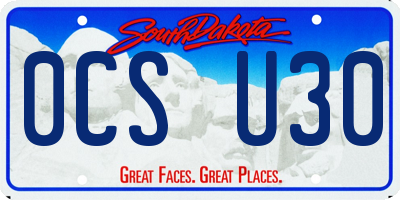 SD license plate 0CSU30