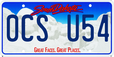 SD license plate 0CSU54