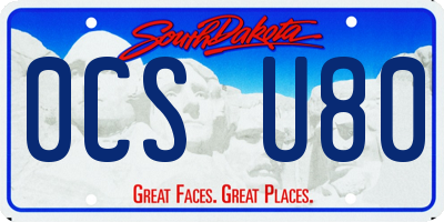 SD license plate 0CSU80