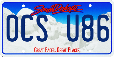 SD license plate 0CSU86