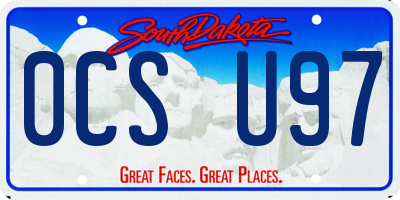 SD license plate 0CSU97
