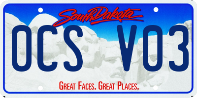 SD license plate 0CSV03