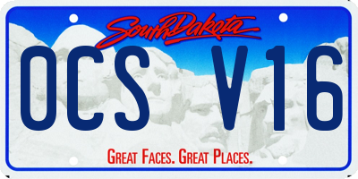 SD license plate 0CSV16