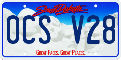 SD license plate 0CSV28