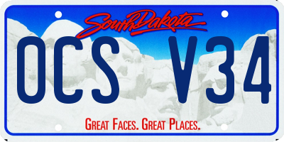 SD license plate 0CSV34