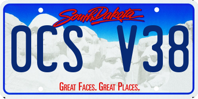 SD license plate 0CSV38