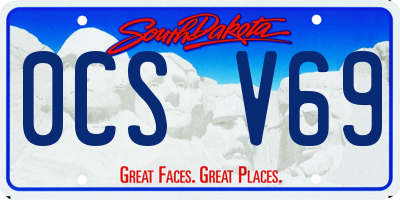 SD license plate 0CSV69