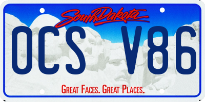 SD license plate 0CSV86