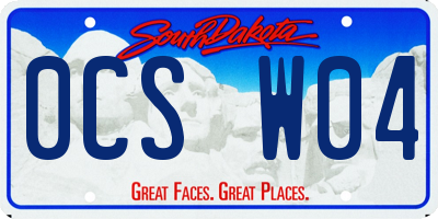 SD license plate 0CSW04