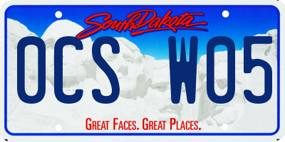 SD license plate 0CSW05