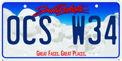 SD license plate 0CSW34