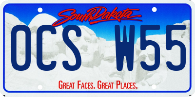 SD license plate 0CSW55