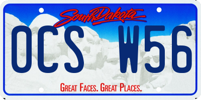 SD license plate 0CSW56