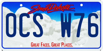 SD license plate 0CSW76