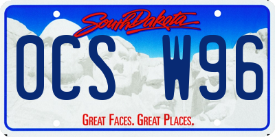 SD license plate 0CSW96