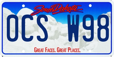 SD license plate 0CSW98