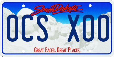 SD license plate 0CSX00