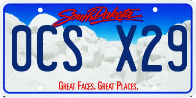 SD license plate 0CSX29