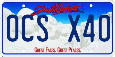 SD license plate 0CSX40