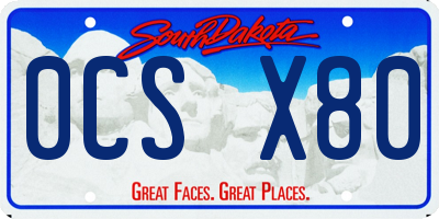 SD license plate 0CSX80