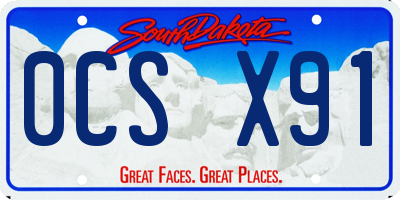 SD license plate 0CSX91