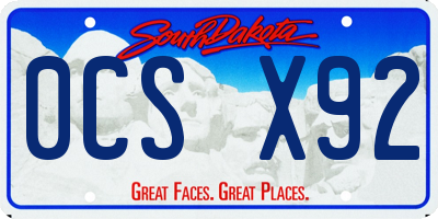 SD license plate 0CSX92