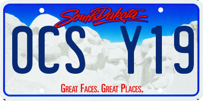 SD license plate 0CSY19