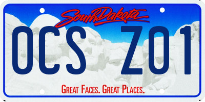 SD license plate 0CSZ01