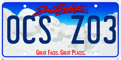 SD license plate 0CSZ03