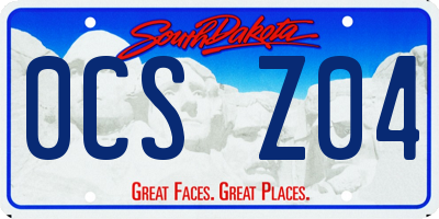 SD license plate 0CSZ04