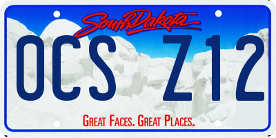 SD license plate 0CSZ12