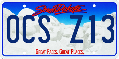 SD license plate 0CSZ13
