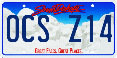 SD license plate 0CSZ14
