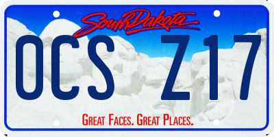 SD license plate 0CSZ17
