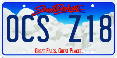 SD license plate 0CSZ18