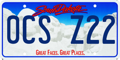 SD license plate 0CSZ22