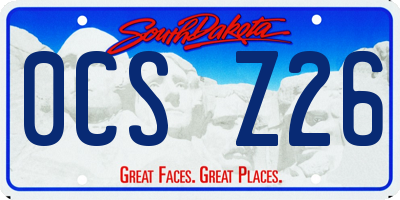 SD license plate 0CSZ26