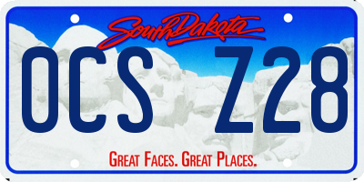 SD license plate 0CSZ28