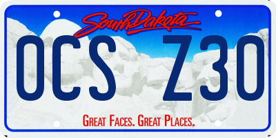 SD license plate 0CSZ30