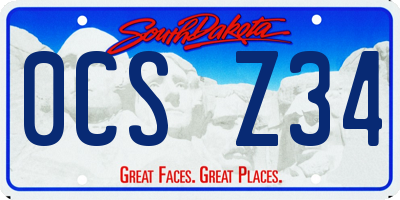 SD license plate 0CSZ34