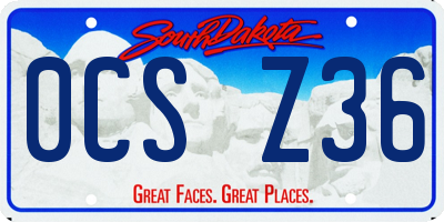 SD license plate 0CSZ36